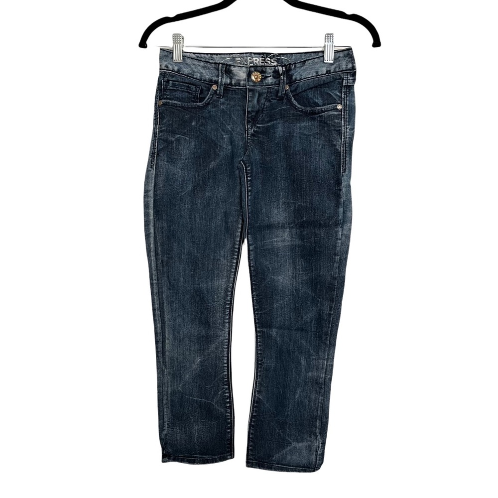 Express acid washed crop jeans 00